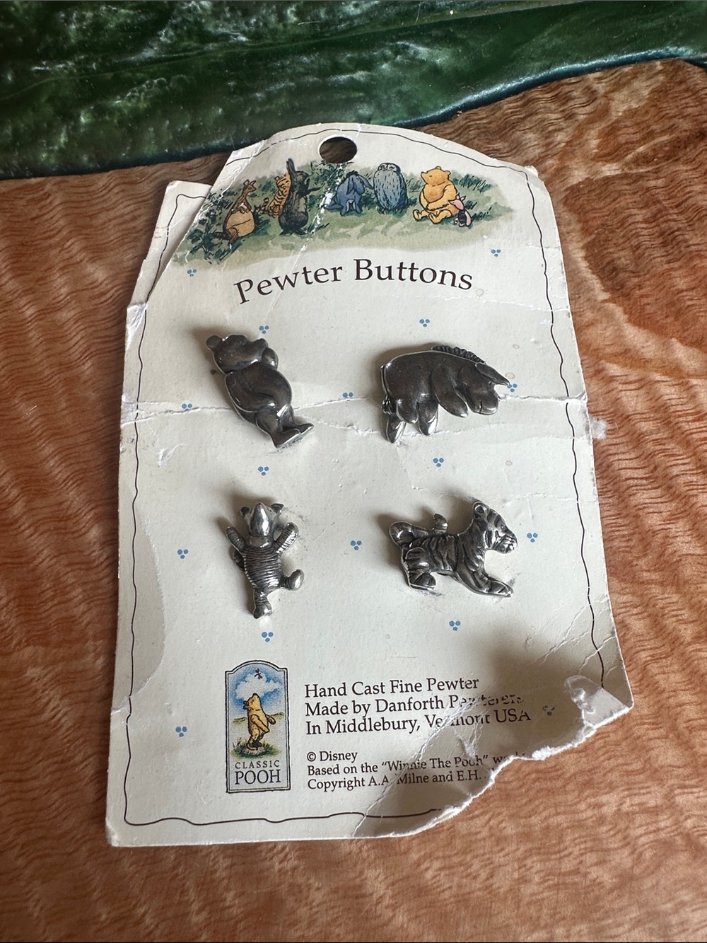 Disney Classic Pooh Pewter Buttons - Silver Toned Winnie the Pooh Characters
